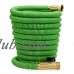 Glayko Tm 25 Feet Expandable Garden Hose - NEW 2017 Super Strong Construction- Strong Webbing -Solid Brass End + 8 Function Spray Nozzle and Shut-off Valve, Green   